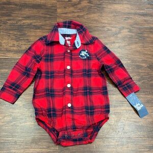 Baby boy flannel onesie